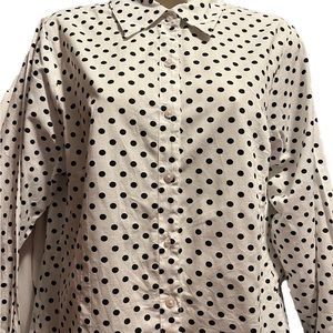 Anthony Richards long-sleeve polka dot shirt size 14 P. 100% cotton.